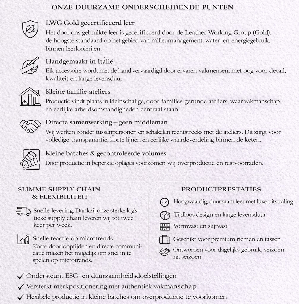 Duurzame leren accessoires