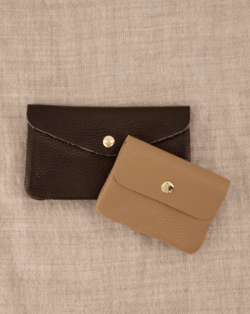 Zwart en taupe Lisa portemonnee