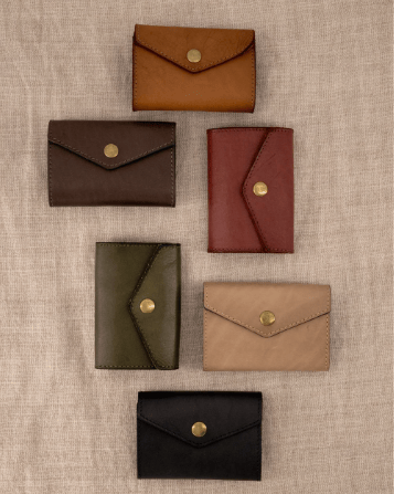 Gewassen leren portemonnees